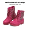 image:imageDREAM PAIRS Girls Glitter Ankle Boots Warm and Soft Velvet Lining with Side Zipper for ToddlerLittle KidBig KidFuchsia