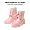 image:imageDREAM PAIRS Girls Glitter Ankle Boots Warm and Soft Velvet Lining with Side Zipper for ToddlerLittle KidBig KidPinkRainbow