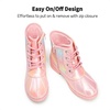 image:imageDREAM PAIRS Girls Glitter Ankle Boots Warm and Soft Velvet Lining with Side Zipper for ToddlerLittle KidBig KidPinkRainbow