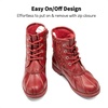 image:imageDREAM PAIRS Girls Glitter Ankle Boots Warm and Soft Velvet Lining with Side Zipper for ToddlerLittle KidBig KidRed