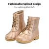 image:imageDREAM PAIRS Girls Glitter Ankle Boots Warm and Soft Velvet Lining with Side Zipper for ToddlerLittle KidBig KidRoseGold