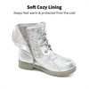 image:imageDREAM PAIRS Girls Glitter Ankle Boots Warm and Soft Velvet Lining with Side Zipper for ToddlerLittle KidBig KidSliver