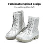 image:imageDREAM PAIRS Girls Glitter Ankle Boots Warm and Soft Velvet Lining with Side Zipper for ToddlerLittle KidBig KidSliver