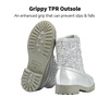 image:imageDREAM PAIRS Girls Glitter Ankle Boots Warm and Soft Velvet Lining with Side Zipper for ToddlerLittle KidBig KidSliver