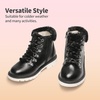 image:imageDREAM PAIRS Girls Kids Side Zipper Lace up Faux Fur Ankle BootsBlackPu