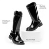 image:imageDREAM PAIRS Girls Knee High Boots Side Zipper Riding Shoes for Little KidBig KidAll Black