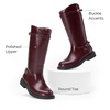 image:imageDREAM PAIRS Girls Knee High Boots Side Zipper Riding Shoes for Little KidBig KidBurgundy
