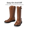 image:imageDREAM PAIRS Girls Knee High Boots Side Zipper Riding Shoes for Little KidBig KidTan
