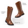 image:imageDREAM PAIRS Girls Knee High Boots Side Zipper Riding Shoes for Little KidBig KidTan