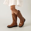 image:imageDREAM PAIRS Girls Knee High Boots Side Zipper Riding Shoes for Little KidBig KidTan