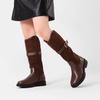 image:imageDREAM PAIRS Girls Knee High Buckle Fashion Riding Boots Little KidBig KidBrown