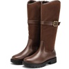 image:imageDREAM PAIRS Girls Knee High Buckle Fashion Riding Boots Little KidBig KidBrown