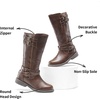 image:imageDREAM PAIRS Girls Knee High Fashion Riding Boots for ToddlerLittle KidBig KidBrown 03