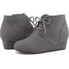 image:imageDREAM PAIRS Girls Low Wedge Heel Booties Side Zipper Ankle Boots ToddlerLittle KidBig KidGrey