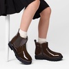 image:imageDREAM PAIRS Girls Side Zipper Chelsea Ankle Boots Little KidBig KidBrownPat