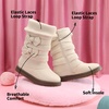 image:imageDREAM PAIRS Girls Winter Snow Boots Faux Fur Lined Mid Calf ShoesApricot