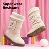 image:imageDREAM PAIRS Girls Winter Snow Boots Faux Fur Lined Mid Calf ShoesApricot