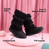 image:imageDREAM PAIRS Girls Winter Snow Boots Faux Fur Lined Mid Calf ShoesBlack