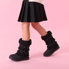 image:imageDREAM PAIRS Girls Winter Snow Boots Faux Fur Lined Mid Calf ShoesBlack