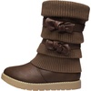 image:imageDREAM PAIRS Girls Winter Snow Boots Faux Fur Lined Mid Calf ShoesBrown