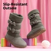 image:imageDREAM PAIRS Girls Winter Snow Boots Faux Fur Lined Mid Calf ShoesGreyPu