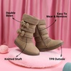 image:imageDREAM PAIRS Girls Winter Snow Boots Faux Fur Lined Mid Calf ShoesKhaki