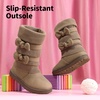 image:imageDREAM PAIRS Girls Winter Snow Boots Faux Fur Lined Mid Calf ShoesKhaki