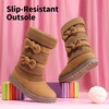 image:imageDREAM PAIRS Girls Winter Snow Boots Faux Fur Lined Mid Calf ShoesKlovecamel