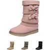 image:imageDREAM PAIRS Girls Winter Snow Boots Faux Fur Lined Mid Calf ShoesPink