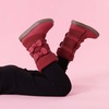 image:imageDREAM PAIRS Girls Winter Snow Boots Faux Fur Lined Mid Calf ShoesRed