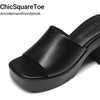 image:imageDREAM PAIRS High Chunky Platform Heels for Women Fashion Comfort Slip on Square Open Toe Block Heel SandalsBlackpu
