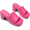 image:imageDREAM PAIRS High Chunky Platform Heels for Women Fashion Comfort Slip on Square Open Toe Block Heel SandalsHot Pinkpu