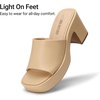 image:imageDREAM PAIRS High Chunky Platform Heels for Women Fashion Comfort Slip on Square Open Toe Block Heel SandalsNudepu