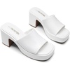 image:imageDREAM PAIRS High Chunky Platform Heels for Women Fashion Comfort Slip on Square Open Toe Block Heel SandalsWhitepu