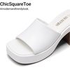 image:imageDREAM PAIRS High Chunky Platform Heels for Women Fashion Comfort Slip on Square Open Toe Block Heel SandalsWhitepu