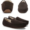 image:imageDREAM PAIRS Mens House Slippers Moccasin Indoor Outdoor Fuzzy Furry Loafers Suede Leather Warm Comfortable ShoesBrown