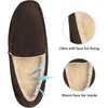 image:imageDREAM PAIRS Mens House Slippers Moccasin Indoor Outdoor Fuzzy Furry Loafers Suede Leather Warm Comfortable ShoesBrown