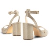 image:imageDREAM PAIRS Platform Heels for Women High Block Chunky Open Toe Ankle Strap Heels Fashion Wedding Party Evening Prom Dance Dress Pump Sandals ShoesGoldglitter