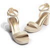 image:imageDREAM PAIRS Platform Heels for Women High Block Chunky Open Toe Ankle Strap Heels Fashion Wedding Party Evening Prom Dance Dress Pump Sandals ShoesGoldglitter