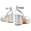 image:imageDREAM PAIRS Platform Heels for Women High Block Chunky Open Toe Ankle Strap Heels Fashion Wedding Party Evening Prom Dance Dress Pump Sandals ShoesSilverglitter