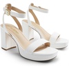 image:imageDREAM PAIRS Platform Heels for Women High Block Chunky Open Toe Ankle Strap Heels Fashion Wedding Party Evening Prom Dance Dress Pump Sandals ShoesWhitepu