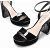 image:imageDREAM PAIRS Platform High Heels for Women Chunky Round Open Toe Ankle Strap Stylish Heeled Sandals for Party Prom WeddingBlack