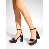image:imageDREAM PAIRS Platform High Heels for Women Chunky Round Open Toe Ankle Strap Stylish Heeled Sandals for Party Prom WeddingBlackpu
