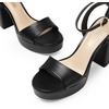 image:imageDREAM PAIRS Platform High Heels for Women Chunky Round Open Toe Ankle Strap Stylish Heeled Sandals for Party Prom WeddingBlackpu