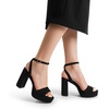 image:imageDREAM PAIRS Platform High Heels for Women Chunky Round Open Toe Ankle Strap Stylish Heeled Sandals for Party Prom WeddingBlacksuede