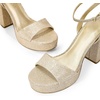 image:imageDREAM PAIRS Platform High Heels for Women Chunky Round Open Toe Ankle Strap Stylish Heeled Sandals for Party Prom WeddingGoldglitter