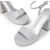 image:imageDREAM PAIRS Platform High Heels for Women Chunky Round Open Toe Ankle Strap Stylish Heeled Sandals for Party Prom WeddingSilverglitter