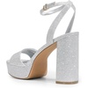 image:imageDREAM PAIRS Platform High Heels for Women Chunky Round Open Toe Ankle Strap Stylish Heeled Sandals for Party Prom WeddingSilverglitter