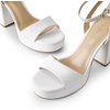 image:imageDREAM PAIRS Platform High Heels for Women Chunky Round Open Toe Ankle Strap Stylish Heeled Sandals for Party Prom WeddingWhitepu