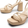 image:imageDREAM PAIRS Strappy Heels for Women Platform Chunky High 3inch Heeled Sandals with Square Open Toe Ankle Buckle for Graduation Party Prom Daily WeddingNudepu